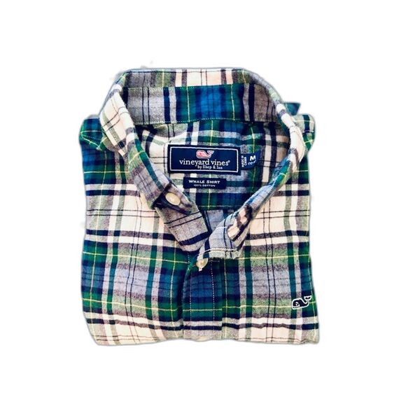 Vineyard Vines Other - Vineyard Vines Boys Sz 12-14 Flannel Whale Tartan Plaid Shirt EUC